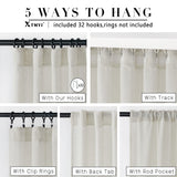 108 Inch Linen Curtains 2 Panels,With Heading Tape Hooks for Track System Back Tab,Stone Washed Cotton Flax Weave Sheer Extra Long Curtain for Living Room Bedroom,9FT 9 FT,Cream(Ivory/Off White) XTMYI