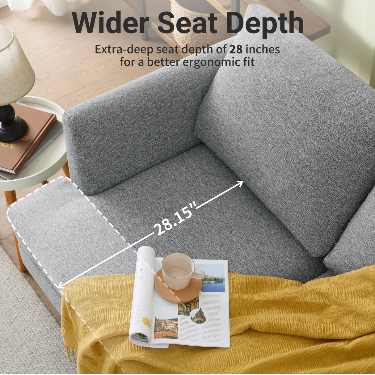 Busaurus Loveseat Sofa 56" Mid Century Modern Small Couches for Small Spaces Love Seat with 2-Seat Upholstered Cushion Sofa Couches for Bedroom Small Couch for Living Room Apartment (Grey) Busaurus