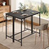 HOOBRO Bar Table with Charging Station, Rectangular Pub Table, High Top Coffee Table, Counter Bar Height Table, Narrow Long Dining Table, 35.4" L x 15.7" W x 35.6" H, Black BB90UBT01N1 HOOBRO