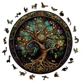 Wooden Puzzles for Adults, 200 Pieces Tree of Life Puzzle Uniquely Irregular Animal Shaped Wooden Jigsaw Puzzles, Creative Gift for Teenagers and Adults WHJSG