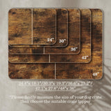 VIE DE AMAN Dog Crate Topper Wood for 24 30 36 42 48 inch Cages, Dog Crate Table Topper Foldable Dog Kennel Topper with Tassel Curtain, Rustic Style Top Rustic Brown(Crate Not Include) VIE DE AMAN