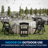 Flash Furniture Hercules™ Series Folding Chair - Black Resin – 1000LB Weight Capacity Comfortable Event Chair - Light Weight Folding Chair Flash Furniture