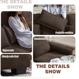 Chireca 110" Convertible Sectional Sofa, U Shaped Comfy Cloud Couch with Double Chaise and Padded Armrests, Modern Upholstered 4 Seater Sofa for Living Room, Apartment, Office, Coffee Chireca