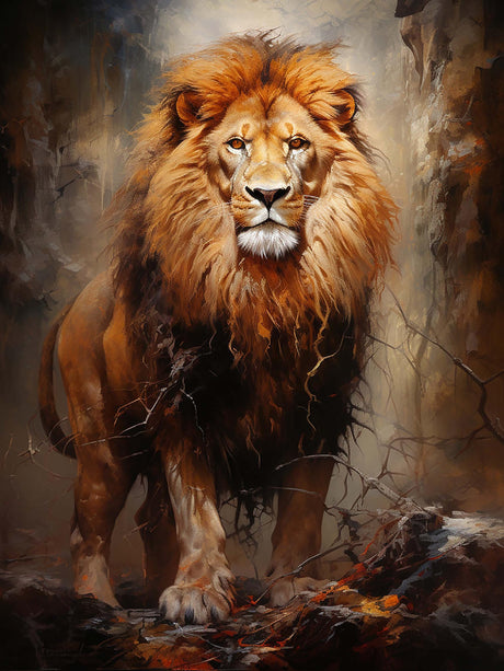 SKRYUIE Paint by Numbers Kit for Adults Beginner Lion, Acrylic Oil Painting by Numbers Kits with PaintBrushes Paintwork Art Canvas for Home Decor 16x20 inch / 40x50 cm B1675 SKRYUIE