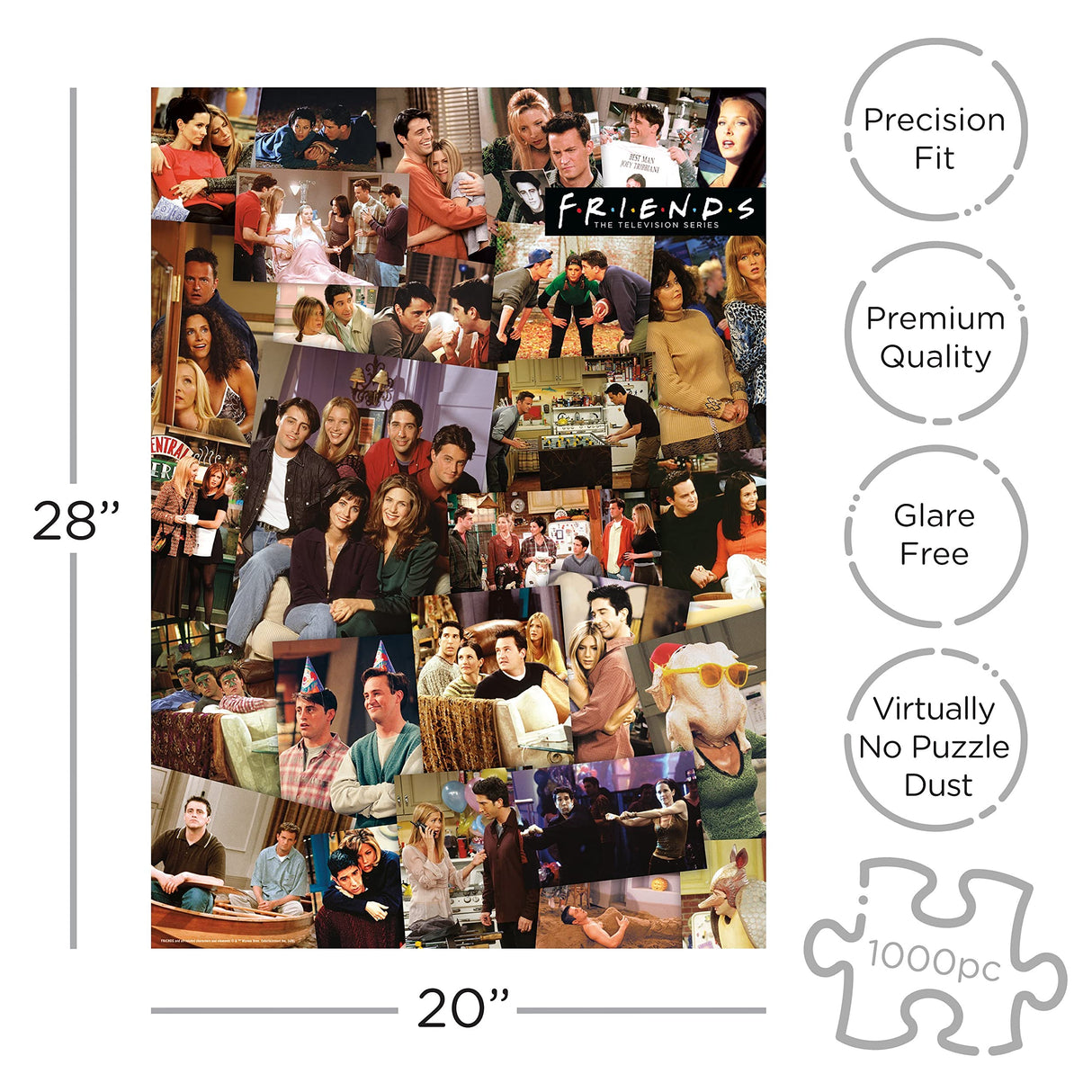 AQUARIUS Friends Collage Puzzle (1000 Piece Jigsaw Puzzle) - Officially Licensed Friends TV Show Merchandise & Collectibles - Glare Free - Precision Fit - 20 x 28 Inches AQUARIUS