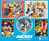Ceaco - 5 in 1 Multipack - Disney - Mickey and Friends - (2) 300 Piece, (2) 500 Piece, (1) 750 Piece Jigsaw Puzzles Ceaco