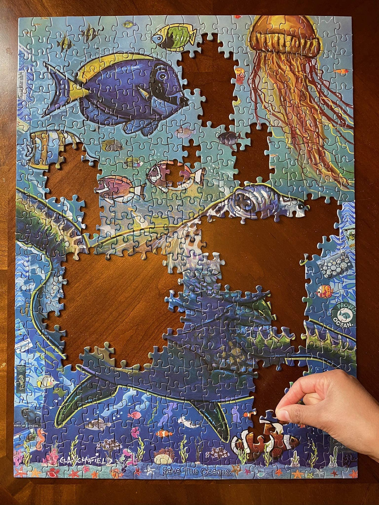 Save The Oceans 500 Piece Jigsaw Puzzle 17" x 22" Finished Size – Ocean Theme Jigsaw Puzzles for Adults and Kids Easy Planet