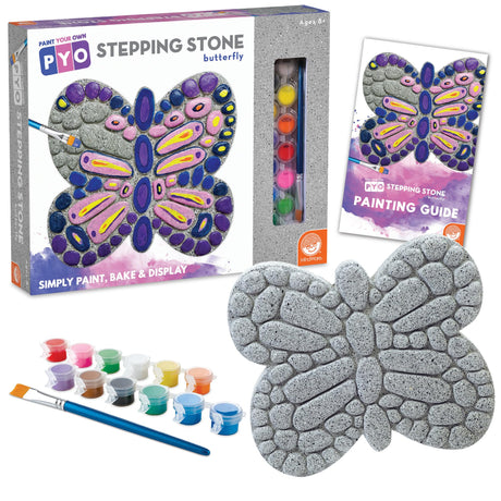 MindWare Paint Your Own Stepping Stone Butterfly, Rock Painting Kit, Stepping Stones Crafts for Kids Ages 8 & up MindWare
