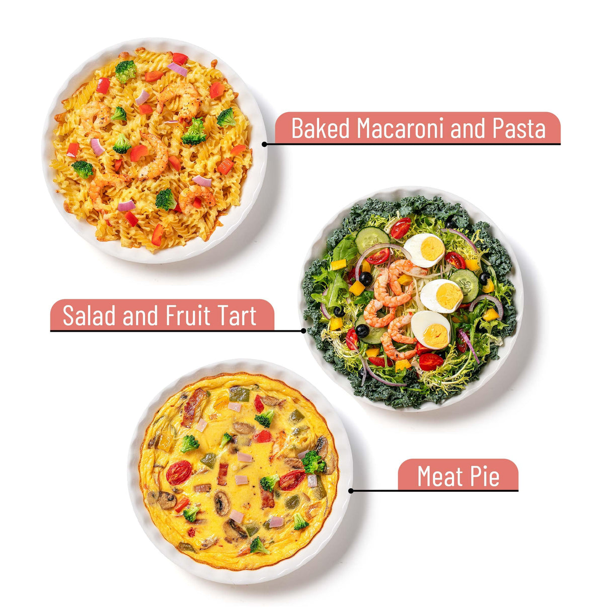 BTAT- Ceramic Pie Dish, 2 pcs, 10.5" and 9.5", White Pie Pans for Baking, Deep Dish Pie Plate, Deep Dish Pie Pan, Deep Pie Dish for Baking, Pie Plates for Baking, Deep Pie Dish, Pie Baking Dish Brew To A Tea