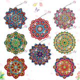 Yeaqee 8 Pcs Diamond Art Bookmarks Mandala Diamond Painting Art Kits for Adults Book Lovers DIY Acrylic Crystal Pendant Bookmark Beginners Home Office Painting Reading Present Yeaqee