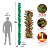 National Tree Company Pre-Lit Artificial Christmas Garland, Green, Wintry Pine, White Lights, Decorated with Pine Cones, Berry Clusters, Plug In, Christmas Collection, 9 Feet National Tree Company