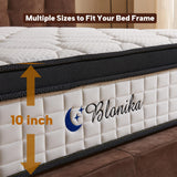BLONIKA Full Size Mattress, 10 Inch Full Mattress in a Box, Medium Firm, Memory Foam with Individual Pocket Spring for Pressure Relief & Motion Isolation, Strong Edge Support BLONIKA