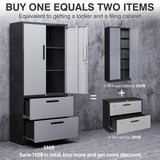 SISESOL Metal Storage Cabinet with Drawers, 71" File Cabinets for Home Office, Locking Steel Storage Cabinet with Doors and Shelves for Home, Office, Warehouse, Garage, School (Gray, 2 Drawers) SISESOL