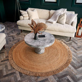 KIBAGA Beautiful 5x5 ft Round Jute Area Rug for Your Home - This Natural Hand Woven Rug Fits Perfectly Into Your Entry Area, Kitchen Or Living Room - Modern Braided Circle Mat Enhances Any Boho Decor KIBAGA