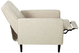 Christopher Knight Home Macedonia Mid Century Modern Tufted Back Fabric Recliner (Cream) GDFStudio