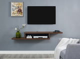 Martin Furniture Asymmetrical Floating Wall Mounted TV Console, Columbian Walnut -60inch Martin Furniture