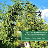 Garden Arch Trellis 7FT Extra Tall Polyethylene-Coated Stainless Steel Garden Trellis for Climbing Plants Outdoor Garden Trellis Arch for Cucumber Trellis, Gardening Trellis with Clips Trellis Netting montresor