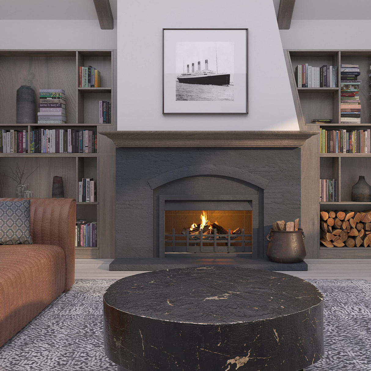 Pearl Mantels ARYB72418 Tasteful and Simple Wood Mantel Shelf, 72", Unfinished Pearl Mantels