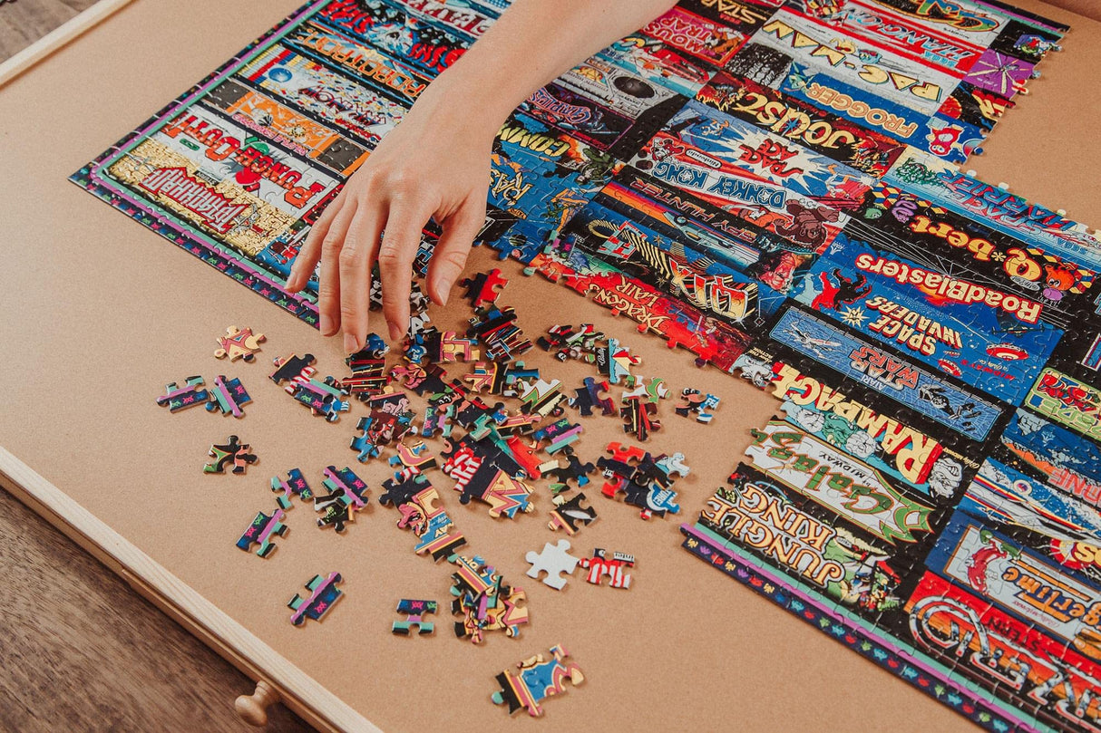 Arcadeageddon! Retro Arcade Game Collage Puzzle for Adults and Kids | Difficult 1000 Piece Jigsaw Puzzle, '80s Toys & Games | Interactive Brain Teaser, Fun Quarantine Gifts | 28 x 20 Inches Toynk