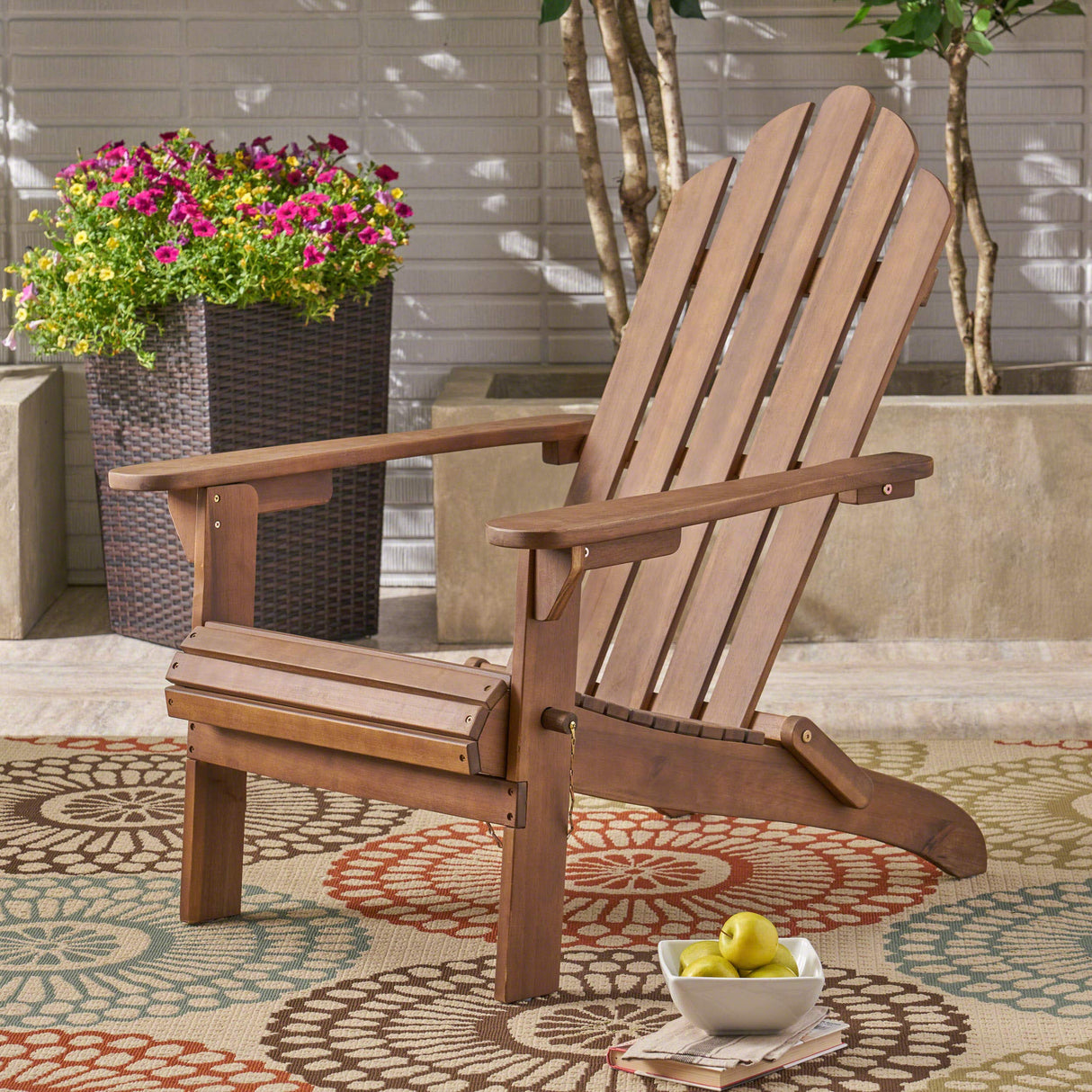 Christopher Knight Home Cara Outdoor Foldable Acacia Wood Adirondack Chair, Dark Brown Finish Christopher Knight Home