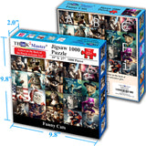 Think2Master Funny Cats 1000 Pieces Jigsaw Puzzle Featuring heartwarming Kittens and Cats. Fun for Teens, Seniors & Families. Great Gift for Kids Ages 13+ Size: 26.8” x 18.9” THINK2MASTER