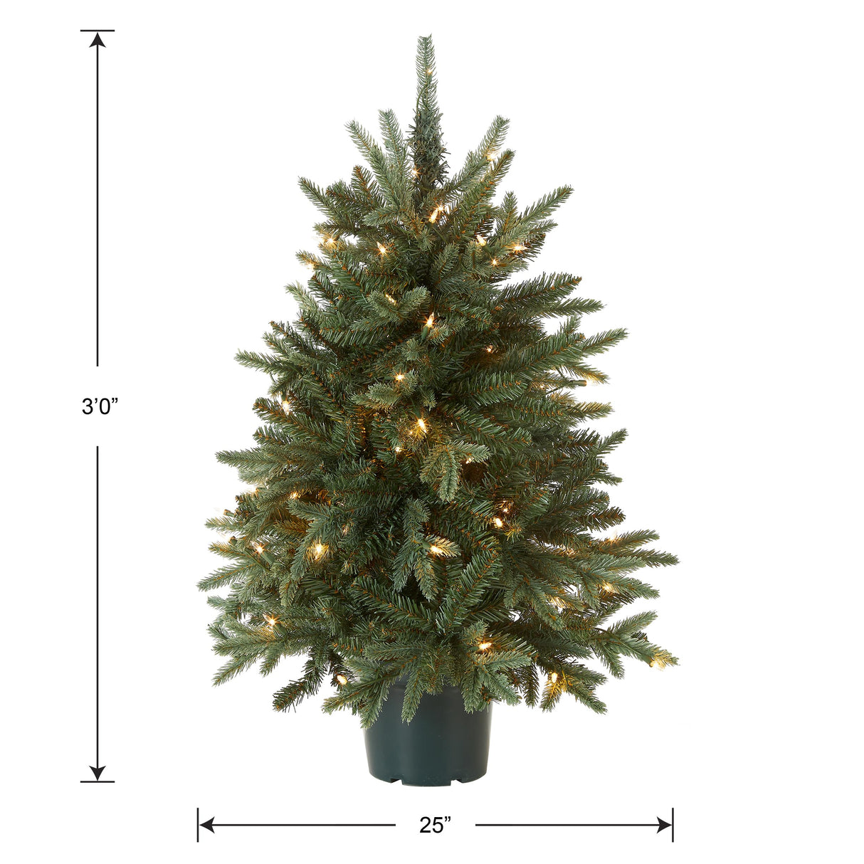 National Tree Company Artificial Christmas Tree For Entrances | Includes White Lights and Pot | Everyday Collections - 3 ft National Tree Company