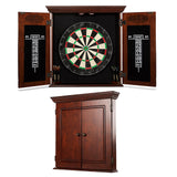 Barrington Billiards Chatham Wood Dartboard Cabinet With 18” Bristle Dartboard and Steel Tip Dart Set Barrington Billiards
