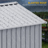 DWVO 5.6' x 3.2' Outdoor Storage Shed, Large Metal Tool Sheds, Heavy Duty Storage House with Lockable Doors & Air Vent for Backyard Patio Lawn to Store Bikes, Tools, Lawnmowers,White DWVO