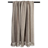 DII Braided Striped Decorative Throw Blanket, 50x60, Stone DII