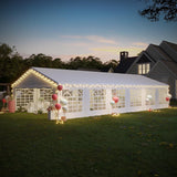 EROMMY 20x40ft Party Tent, Outdoor Wedding Tent, Heavy Duty Large Canopy Carport with Removable Sidewalls, 2 Roll-up Doors, 4 Storage Bags, Gazebo Shelter Tent for Party Event Commercials, White EROMMY