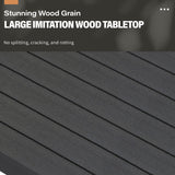 Solaste Aluminum Outdoor Coffee Table, All-Weather Rectangle Metal Patio Coffee Table Furniture for Balcony, Garden, Indoor or Outdoor Use, Black Solaste