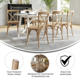 Merrick Lane Bardstown X-Back Bistro Style Wooden Dining Chair for Kitchens and Dining Rooms, High-Back Wood Stackable Kitchen Chair, Natural with White Grain Merrick Lane