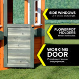 Sportspower My First Wooden Playhouse: Working Door, Open Concept Design and Flower Pot Holders Constructed from Premium Wood (Pre-Cut and Stained) Sportspower