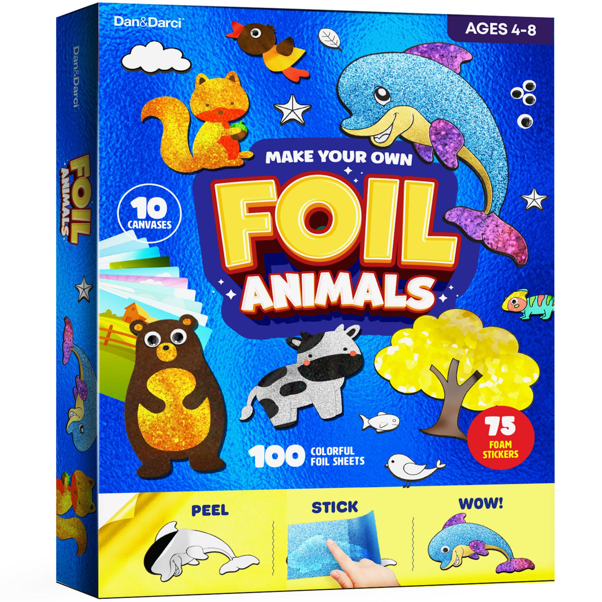 Dan&Darci Foil Art Kit for Kids - Arts and Crafts for Kid Ages 4-8, 4-6, 5-7, 5-8, 6-8 - 5 Year Old Girl Gifts - Fun Kits Projects Activities - Girls Birthday Gift - Craft Age 4 5 6 7 8 Years Dan&Darci
