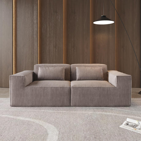 JACH 86.62" Modular Sectional Couch, Huge Plus Love Seat Sofa, Modern Comfy Corduroy Couches, Sofa Furniture for Living Room, Office, Apartment, Brown JACH