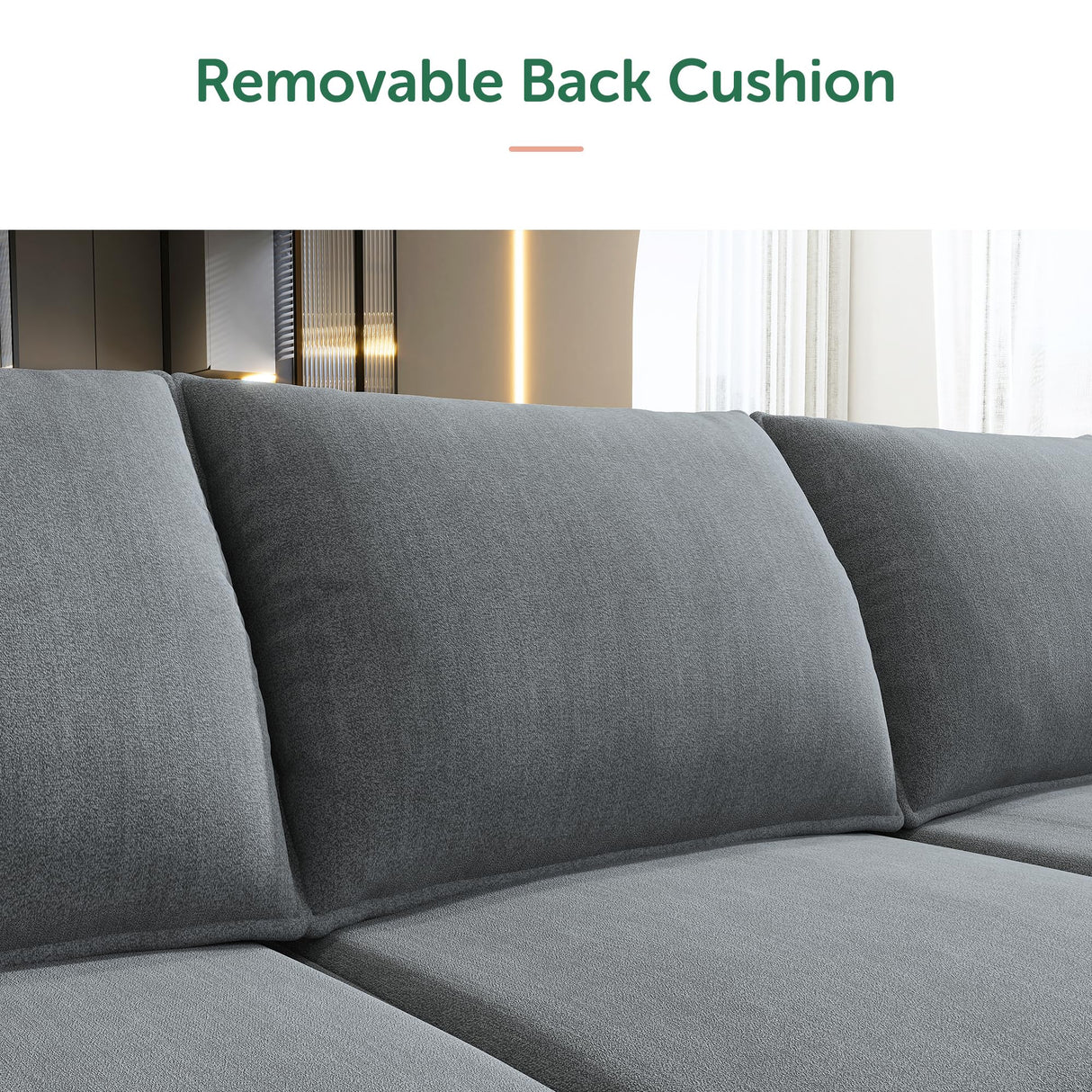 HONBAY Modular Sectional Couch with Reversible Chaise L-Shape Sofa 4-Seat Corner Couch Modular Sofa with Storage Seat, Bluish Grey HONBAY