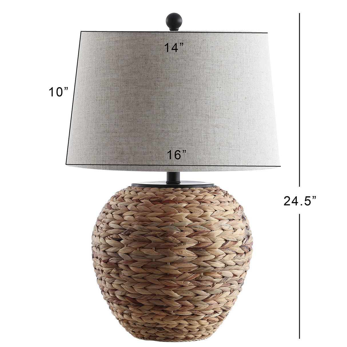 JONATHAN Y JYL6501A Alaro 24.5" Banana Leaf Basket LED Table Lamp Coastal Cottage Industrial Bedside Desk Nightstand for Bedroom Living Room Office College Bookcase LED Bulb Included, Natural JONATHAN Y