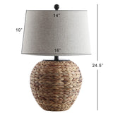 JONATHAN Y JYL6501A Alaro 24.5" Banana Leaf Basket LED Table Lamp Coastal Cottage Industrial Bedside Desk Nightstand for Bedroom Living Room Office College Bookcase LED Bulb Included, Natural JONATHAN Y
