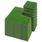 PrimeZone 54 Packs Interlocking Artificial Grass Tiles - 12"x12" Turf Outdoor Indoor Fake Grass Deck Flooring Set for Patio, Balcony, Backyard PrimeZone