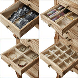 Emfogo Standing Jewelry Armoire, 7 Drawers & 2 Side Doors Jewelry Amoire Cabinet Standing with Top Flip Makeup Mirror, Jewelry Chest Jewelry Boxes Emfogo