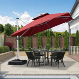 PURPLE LEAF Patio Umbrella 10ft Outdoor Square Umbrella Large Cantilever Umbrella Windproof Offset Umbrella Heavy Duty Sun Umbrella for Garden Deck Pool Patio, Terra PURPLE LEAF