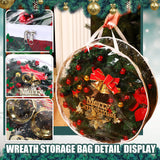 Shappy 4 Pieces Clear Christmas Wreath Storage Container 24 Inches Xmas Wreath Storage Bag Plastic Christmas Garland Container with Dual Zippers and Reinforced Handles for Xmas Seasonal (Clear) Shappy