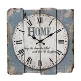 Stonebriar SB-6158A Worn Blue 15" Square White Wall Clock Stonebriar