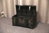 Vintiquewise Distressed Black Medium Wooden Storage Trunk Vintiquewise