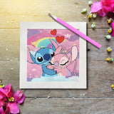 USACRAFT Cute Diamond Painting Kits Large 7x7 Natural Wooden Frame, Pre-Mounted Canvas, Sparkling Crystal Gems, Pen, Arts & Crafts Tray, Gum. Famous Characters, Adorable Animals (ST.Love) USACRAFT