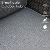 HOOOWOOO Patio Outdoor Sectional Furniture Sofa Set with Fire Pit Table,11 Piece L Shaped Wicker Couch Set with Swivel Chairs,Modern 8 Persons Summer Patio Conversation Set(Charcoal Gray) HOOOWOOO