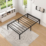 NEW JETO Metal Bed Frame,Twin Size Bed Frame with Storage Space,Heavy Duty Sturdy Mattress Foundation,Easy Assembly,No Box Spring Needed, Black,14 Inch,Twin NEW JETO
