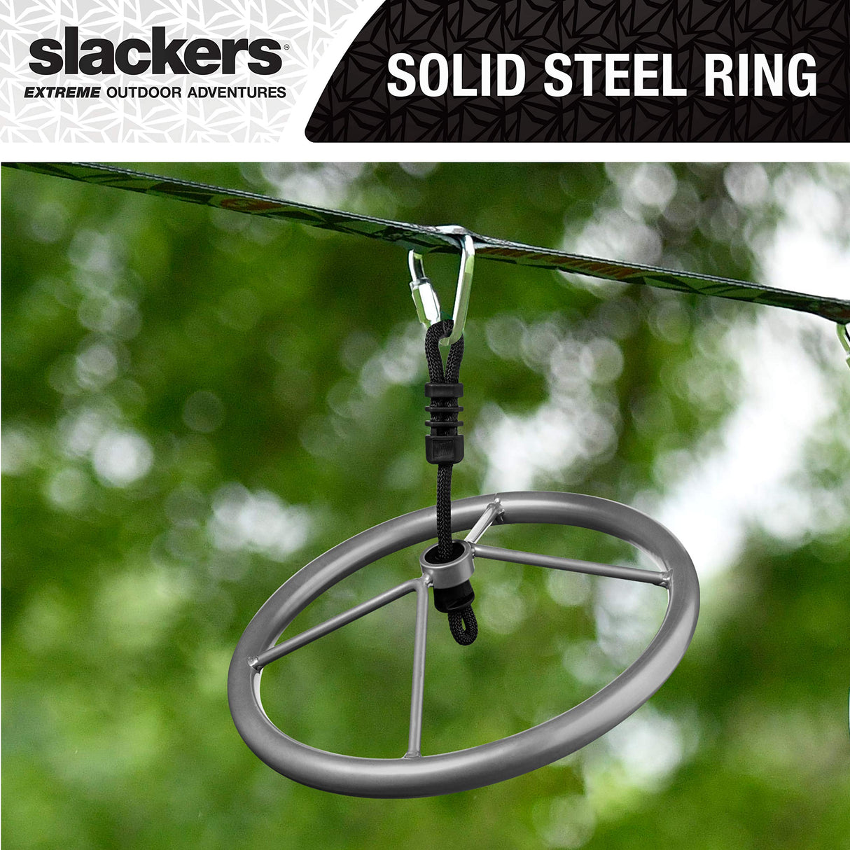 Slackers Ninja-Spinner Wheel - Outdoor Ninja Warrior Training Equipment for Kids - Easily Attaches to Your Ninjaline Obstacle Course - The Prefect Addition to Your Outdoor Play Equipment! Slackers