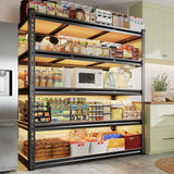 REIBII 48" W Garage Shelving, 3000LBS Storage Shelves Heavy Duty Shelving, 72" H Adjustable Metal Shelves for 5 Tier Garage Shelves Storage Rack Sturdy Industrial Shelving Unit, 72" H x 48" W x 18" D REIBII