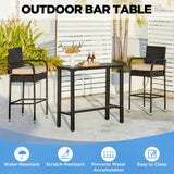 Yaheetech Outdoor Bar Table, 39'' Square Bar Height Dining Table with Weather Resistant Waterproof Top, Outdoor Furniture for Hot Tub, Garden, Patio, Pool Deck, Lawn, Poolside Black Yaheetech